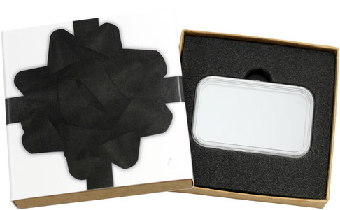 SilverTowne Natural Kraft Paper Gift Box with Black Bow Box Sleeve & Capsule - Product Packaging [Add $5.00]